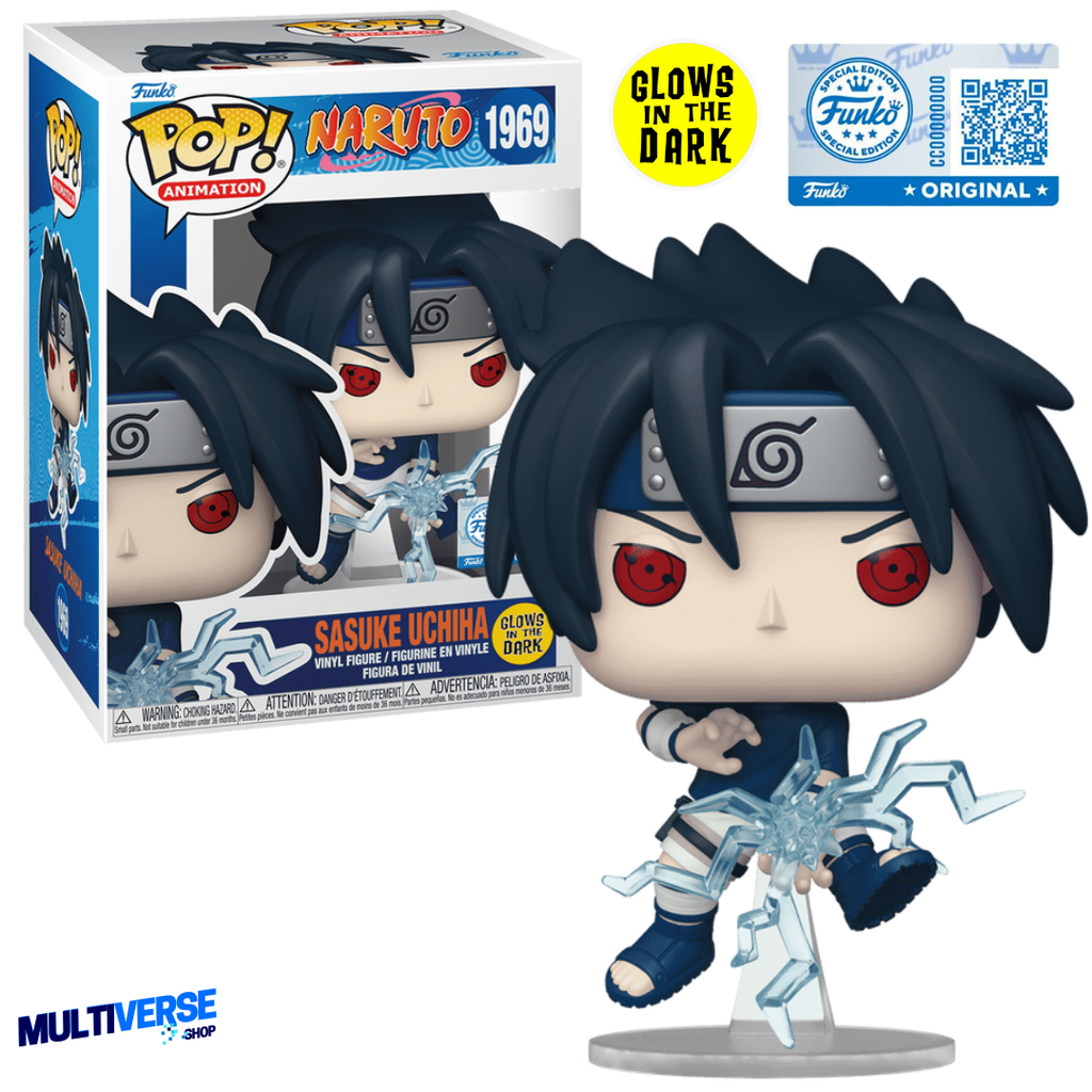 SASUKE UCHIHA GLOW IN THE DARK EXCLUSIVE #1969 : NARUTO - FUNKO POP! ANIME