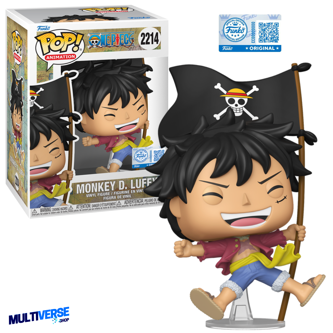 MONKEY D. LUFFY WITH FLAG EXCLUSIVO  #2214 : ONE PIECE - FUNKO POP