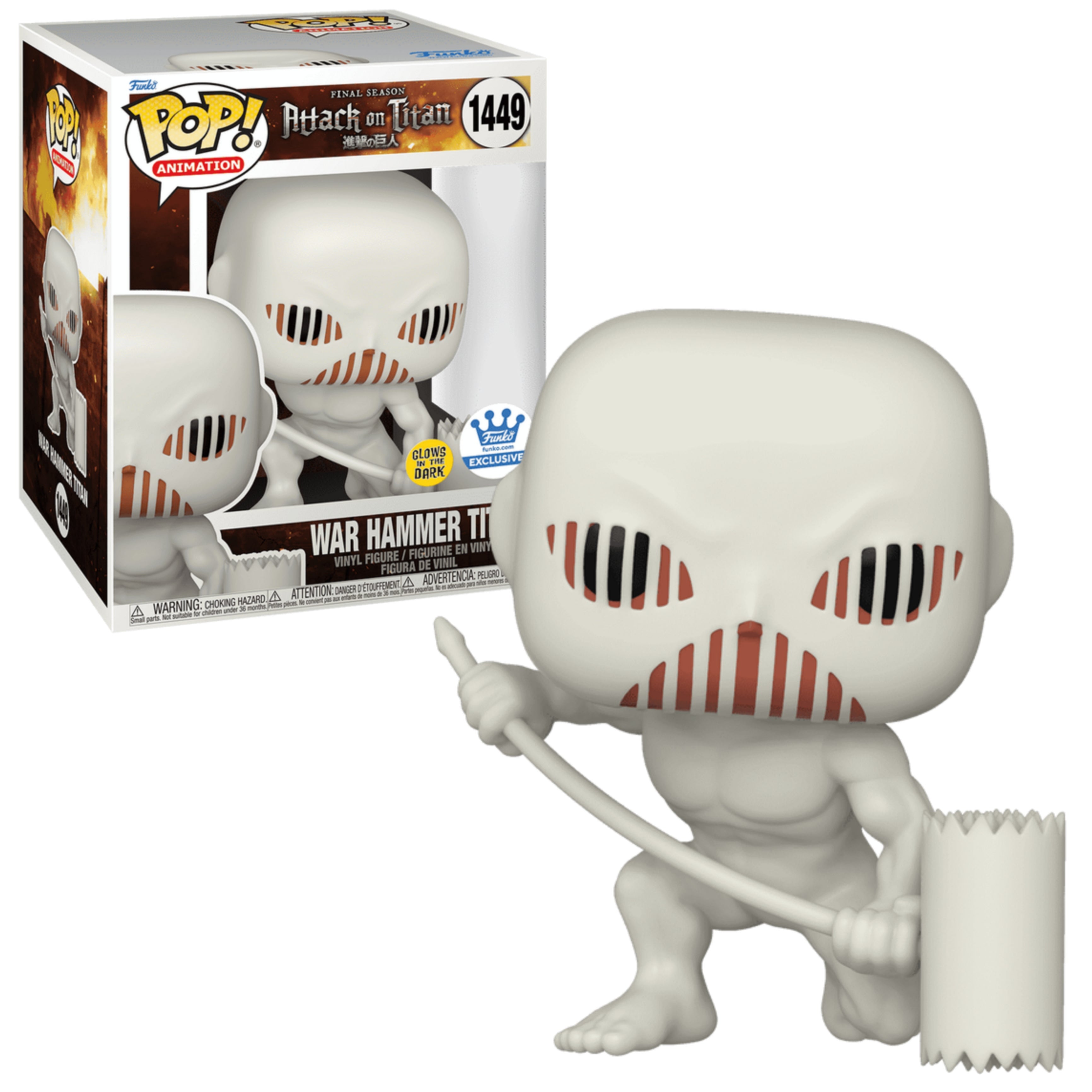 WAR HAMMER TITAN DELUXE GLOW IN THE DARK FUNKO SHOP #1449 : ATACK OF TITAN - FUNKO POP! ANIMATION