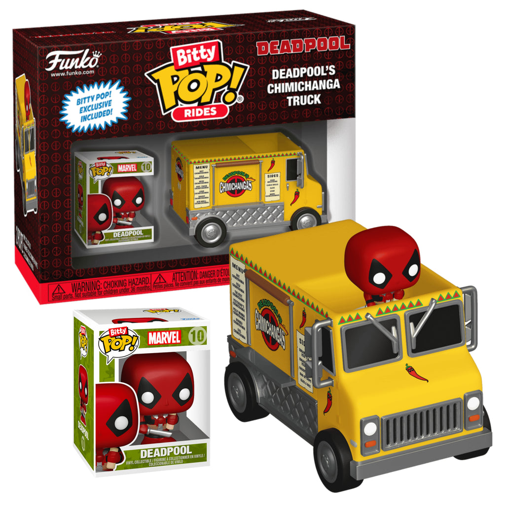 DEADPOOL CON CARRO DE CHIMICHANGAS : MARVEL - FUNKO POP BITTY RIDE
