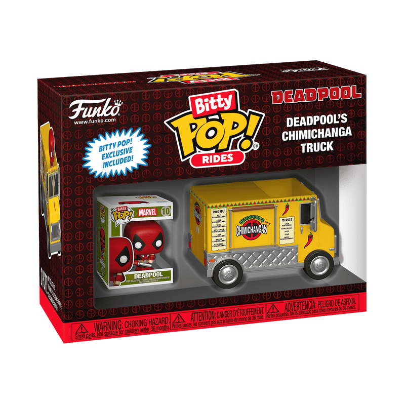 DEADPOOL CON CARRO DE CHIMICHANGAS : MARVEL - FUNKO POP BITTY RIDE