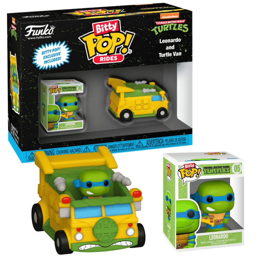 LEONARDO CON VAN : TMNT TORTUGAS NINJA - FUNKO BITTY POP RIDE