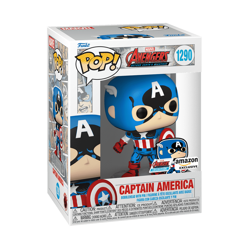 Cómic Capitan America con Pin 1290 : Avengers 60 Aniversario Exclusivo - Funko Pop! Marvel