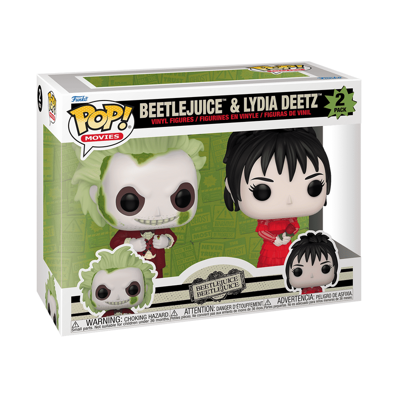 BEETLEJUICE & LYDIA DEETZ 2-PACK : BEETLEJUICE BEETLEJUICE- FUNKO POP! MOVIES