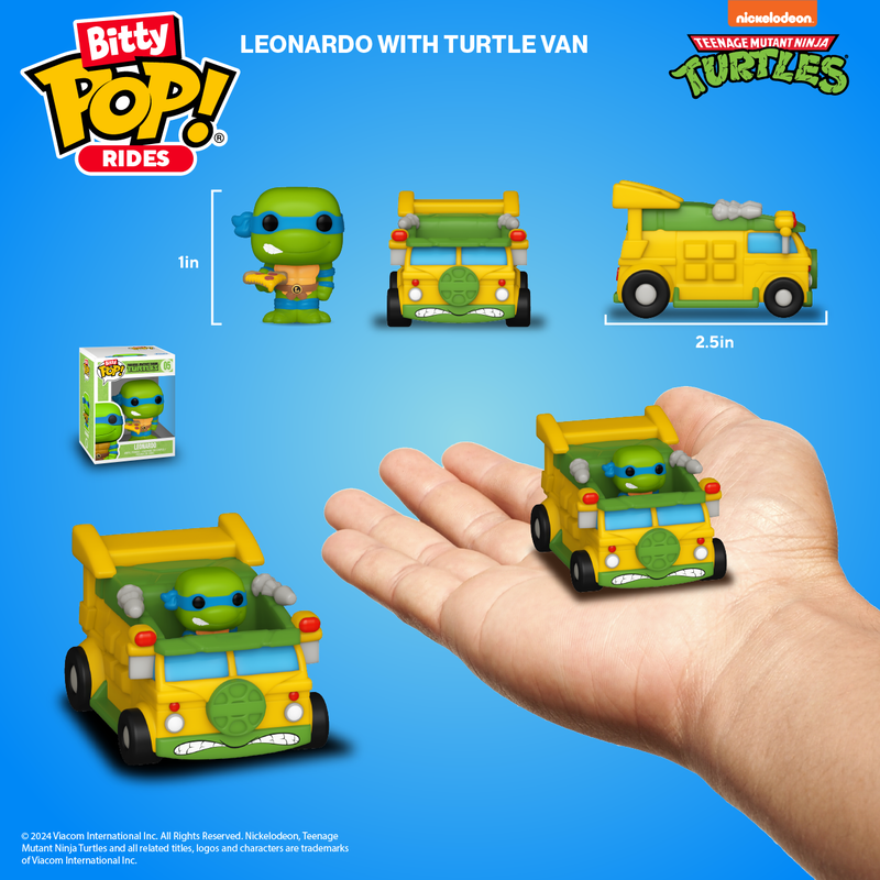 LEONARDO CON VAN : TMNT TORTUGAS NINJA - FUNKO BITTY POP RIDE